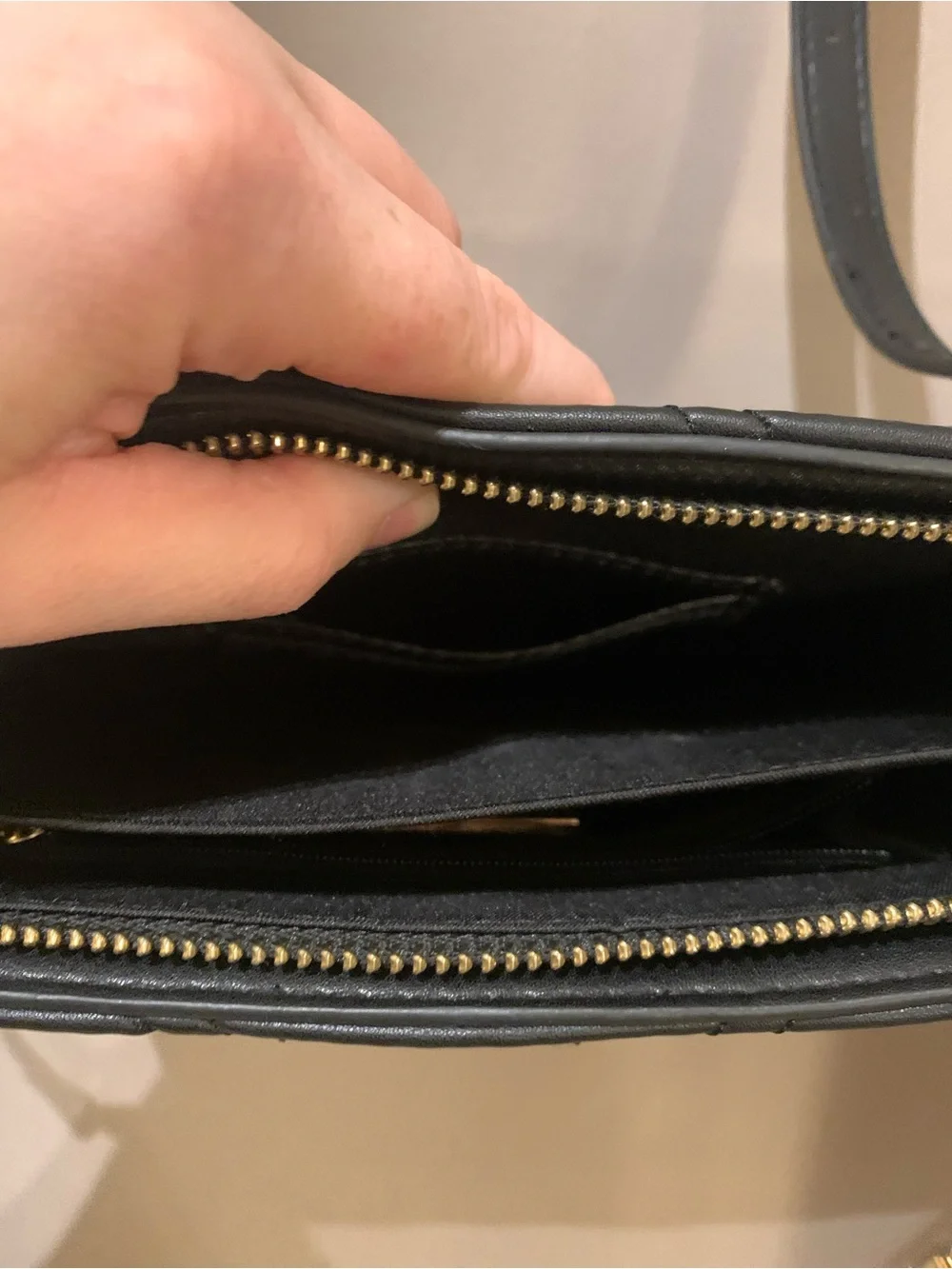 Black Quilted Chain-Handle Shoulder Bag